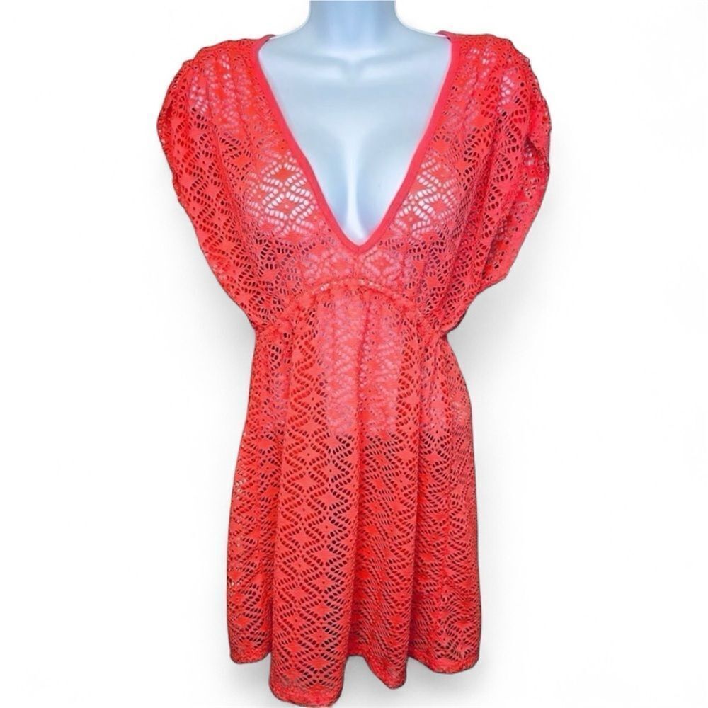 Miken Coral Lace Tunic Swim Coverup Size Medium